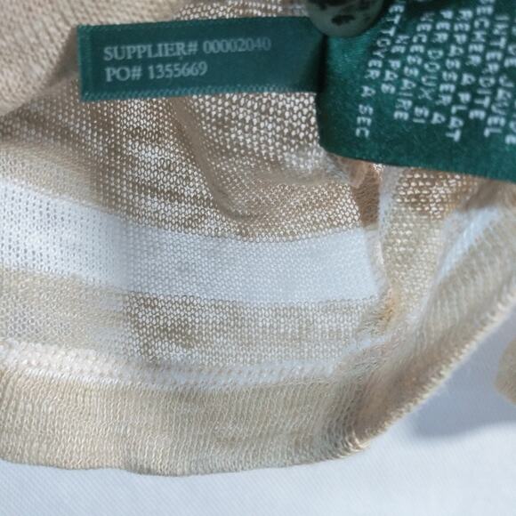 Lauren Ralph Lauren Linen Knit Sweater Pullover Stripe Button Shoulder Size PXS - Picture 5 of 6